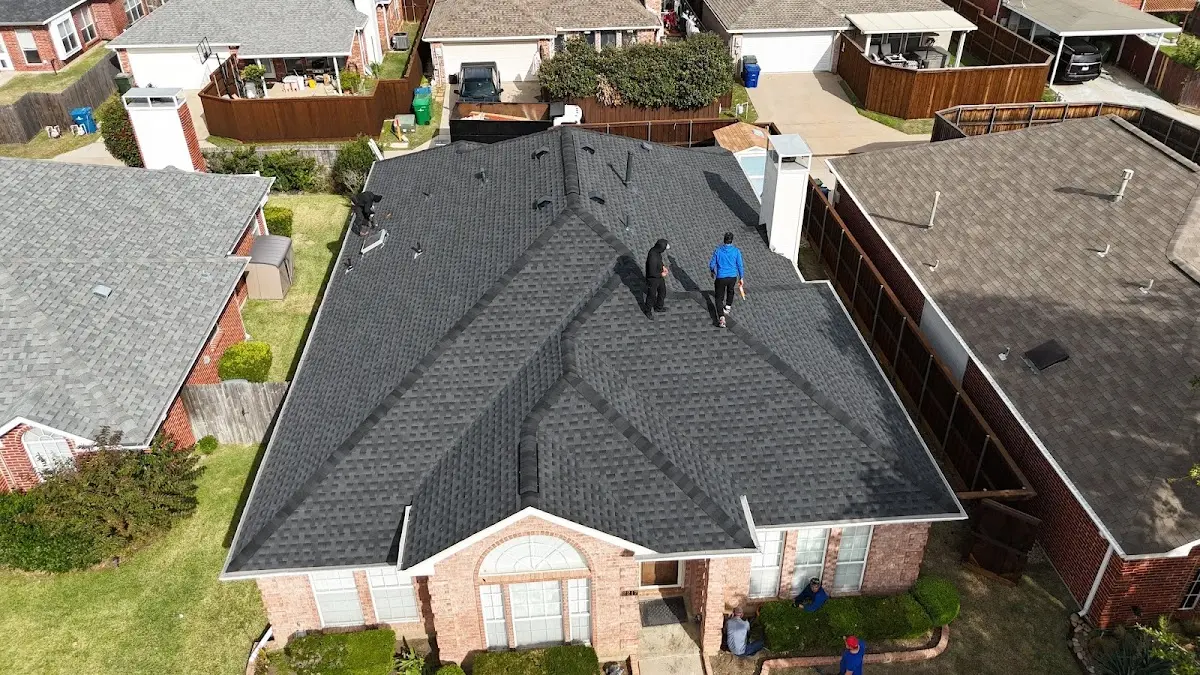 Commercial Roofing work in progress on a Gulf Hills property